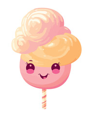 Cute characters enjoy sweet candy lollipops