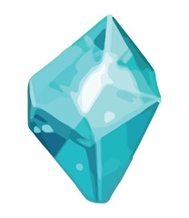 Crystal gemstone in solid blue color