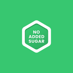 No added sugar label or No added sugar icon vector isolated in flat style. No added sugar label for product packaging design element. Simple No added sugar icon for packaging design element.