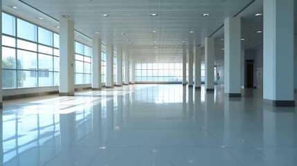Empty floor in public building Generative AI