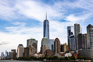 Fototapeta na wymiar Lower Manhattan with One World Trade Center and Freedom Tower