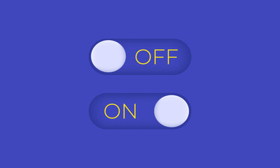 illustration creative on off switch buttons material 3d vector symbols isolated on background