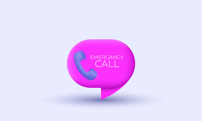 illustration creative emergency call 3d vector symbols isolated on background