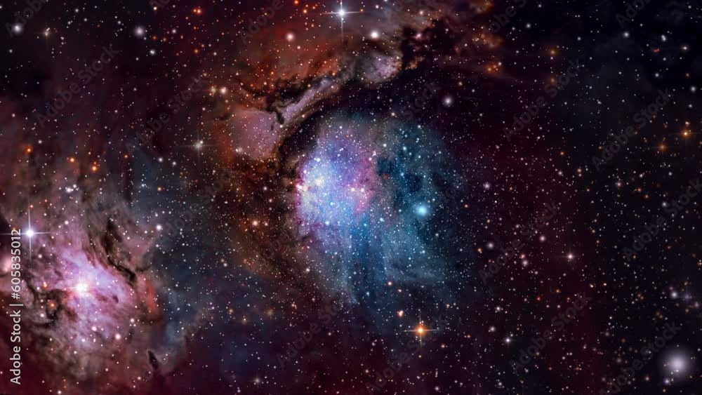 Wall mural flying through star fields in deep space