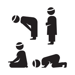 Vector moeslem man praying icon suitable for general business sign