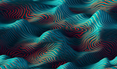 Realistic psychic waves illustration seamless wallpaper design created with Generative AI technology