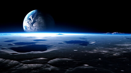 Lunar Perspective: Earth's Majestic Splendor from the Moon's Gaze