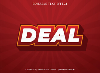 deal editable text effect template with abstract background and 3d style use for business brand and logo