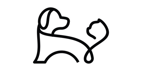 logo design animal pet minimalist line icon vector illustration