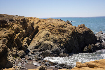 Rocky coastline and the sea shore