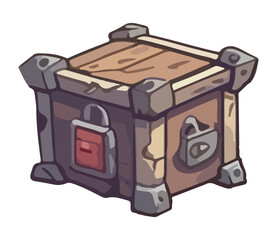 wooden chest antique style icon