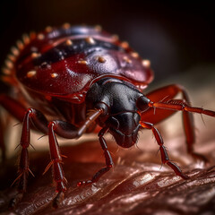 Close up of a bed bug