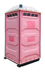 Isolated pink construction festival porta potty latrine