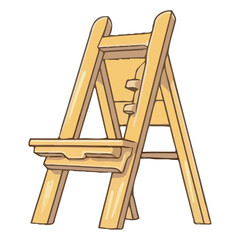 yellow wooden tripod for canvas