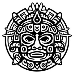 Aztec Mayan totem tattoo vector icon 