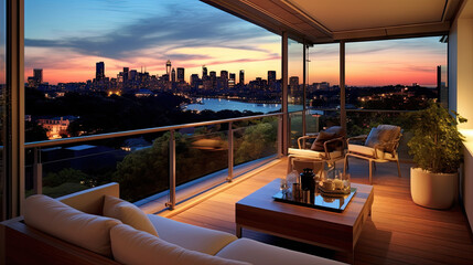 Fototapeta na wymiar Sydney Luxury Penthouse balcony