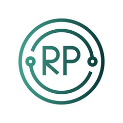 indonesian rupiah gradient icon