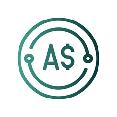 australian dollar gradient icon