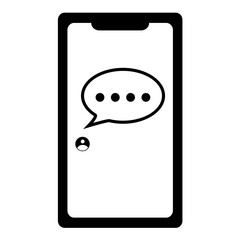 mobile phone icon with text message