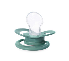 One new baby pacifier isolated on white