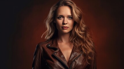 Naklejka premium Amazing studio photo of a pretty woman with blonde hair - close-up people photography - made with Generative AI tools