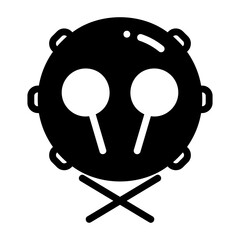 drum black glyph icon