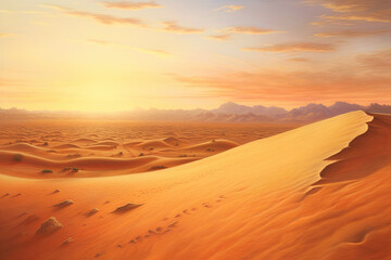 Fototapeta na wymiar Golden Desert Backdrop Created with Generative AI