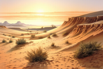 Golden Desert Backdrop Created with Generative AI