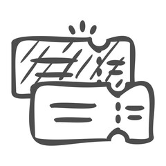 ticket handdrawn icon