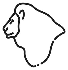 Lion head logo. Linear safari animal icon