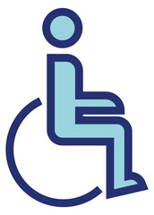 Man in wheel chair icon. Disabled person. Patient symbol