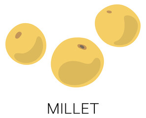 Millet seeds icon. Raw cereal grain symbol