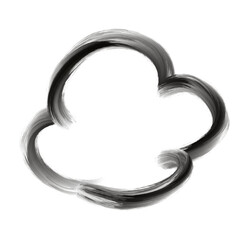 Cloud doodle line brush is sign and symbol.Element illustration.