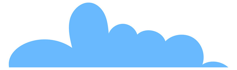 Fluffy cloud flat color icon. Sky element