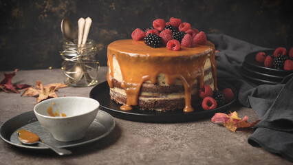 Delicious caramel cake