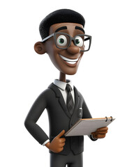 cartoon character 3D  teacher white background Generative AI.