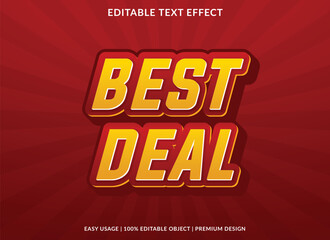 best deal editable text effect template with abstract background and 3d style use for business brand and logo
