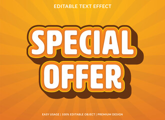 special offer editable text effect template with abstract background and 3d style use for business brand and logo