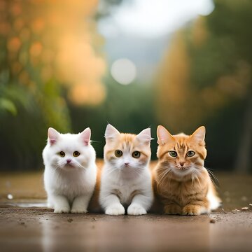 Cute cats photo. funny cats photo, javanese cats.