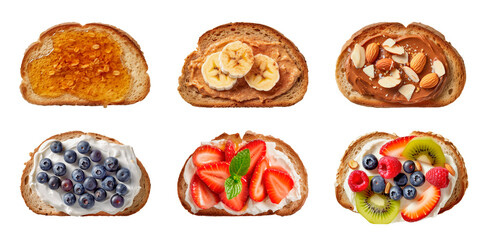 Sweet sandwiches isolated on transparent background. Generative AI