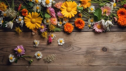 Bouquet of flowers on table Generative AI