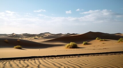Sand dunes in the desert Generative AI
