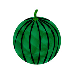 まるごとスイカの水彩風ベクターイラスト