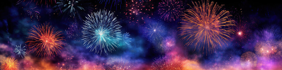 Fireworks celebration in the nights, Generative Ai