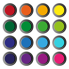 Multi color 3d circle icon background for web or print design element. Vector illustration.