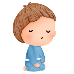 cartoon character with king Daniel in bible story clipart.