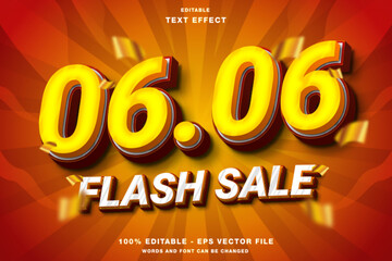 06.06 Flash Sale 3D Editable Text Effect