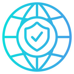 Internet security icon in gradient style, use for website mobile app presentation