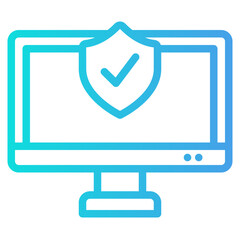 Computer security icon in gradient style, use for website mobile app presentation