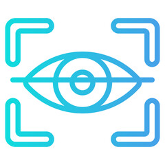 Eye recognition icon in gradient style, use for website mobile app presentation